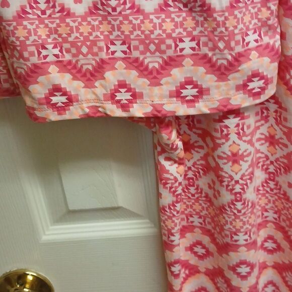 ONE STEP UP Aztec Print Girls Cold Shoulder On/Off JUMPSUIT. Size M (10/12) - Picture 6 of 11